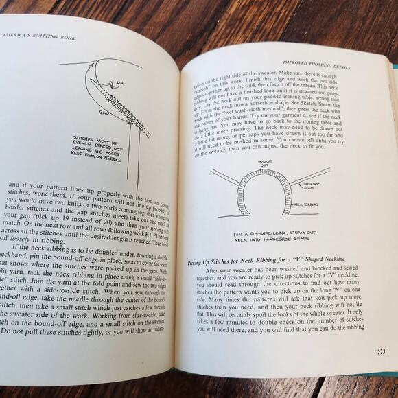 Vintage America's Knitting Book Blue How To Craft Decor Gertrude Taylor - Picture 7 of 12